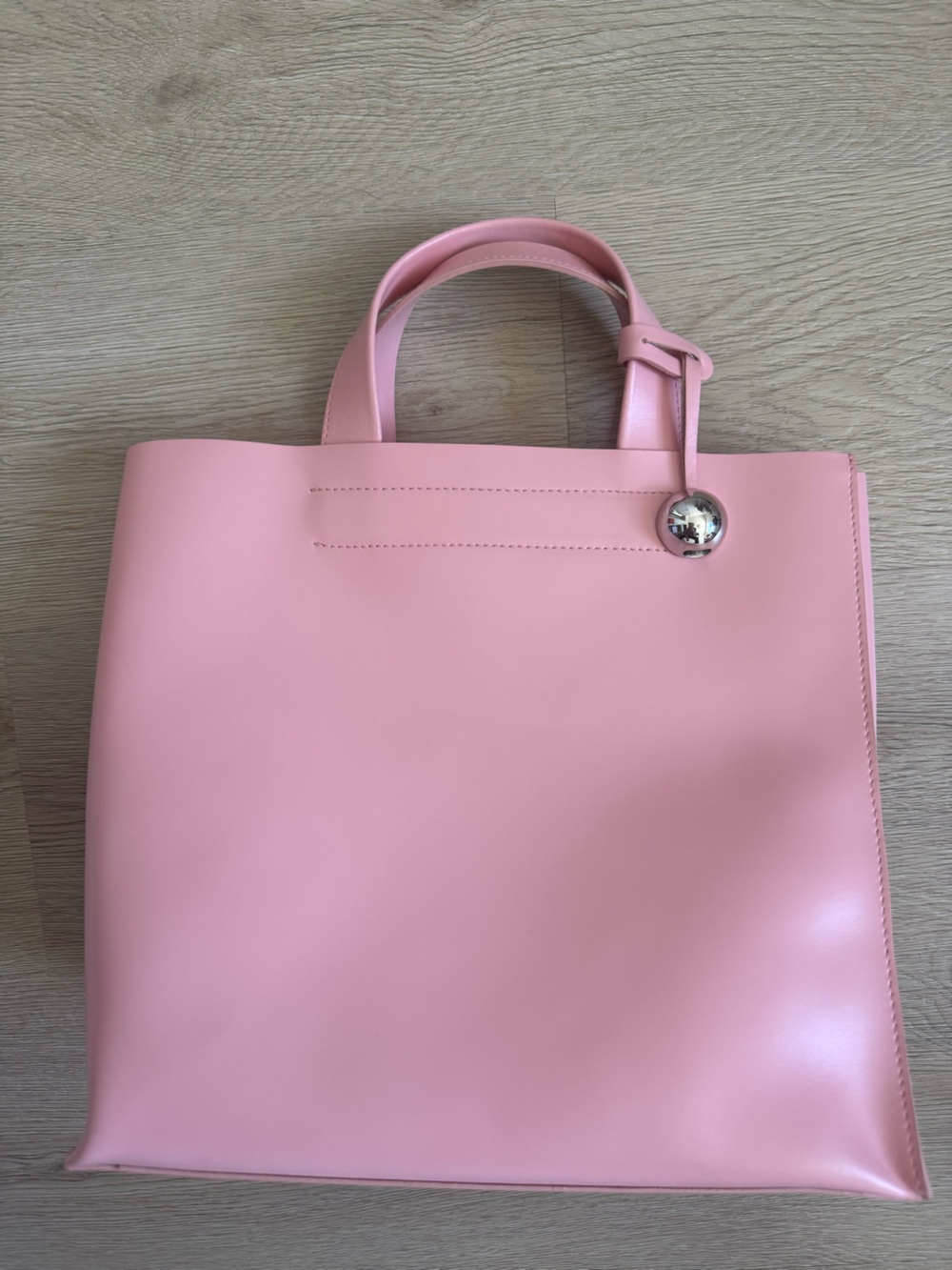 Furla Pink Leather Tote Bag Minimalist Italian Designer Handbag